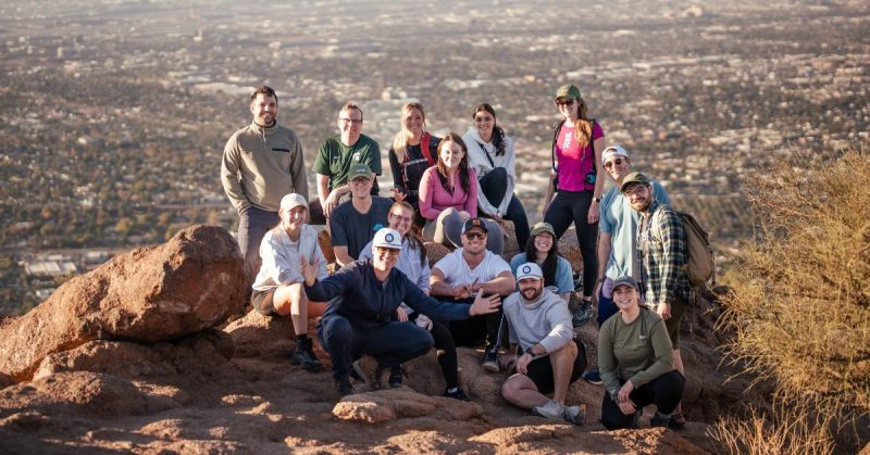 The Oath team members who made it to the top of Camelback Mountain. 