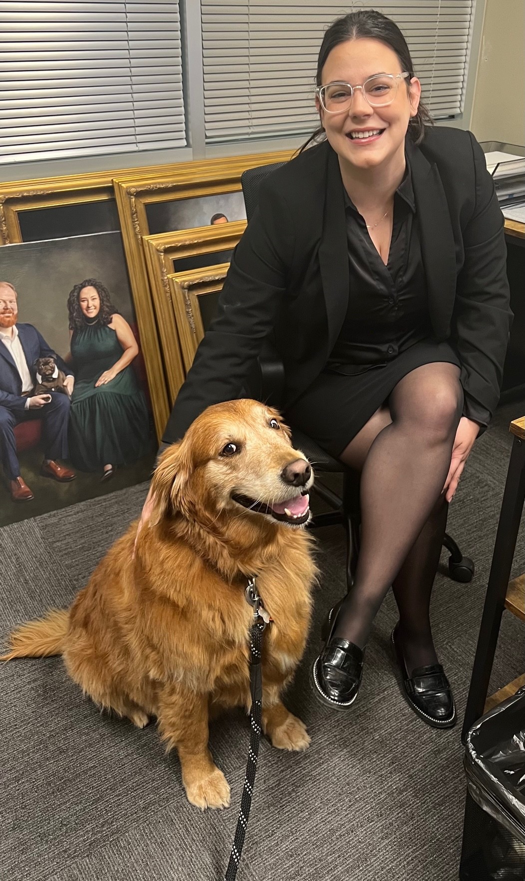 This is Shelby, our Production Coordinator , enjoying a visit from 