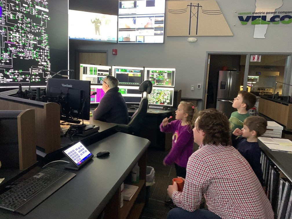 VELCO's Manager of Control Center Operations providing a tour of VELCO’s main control center to the next generation. 