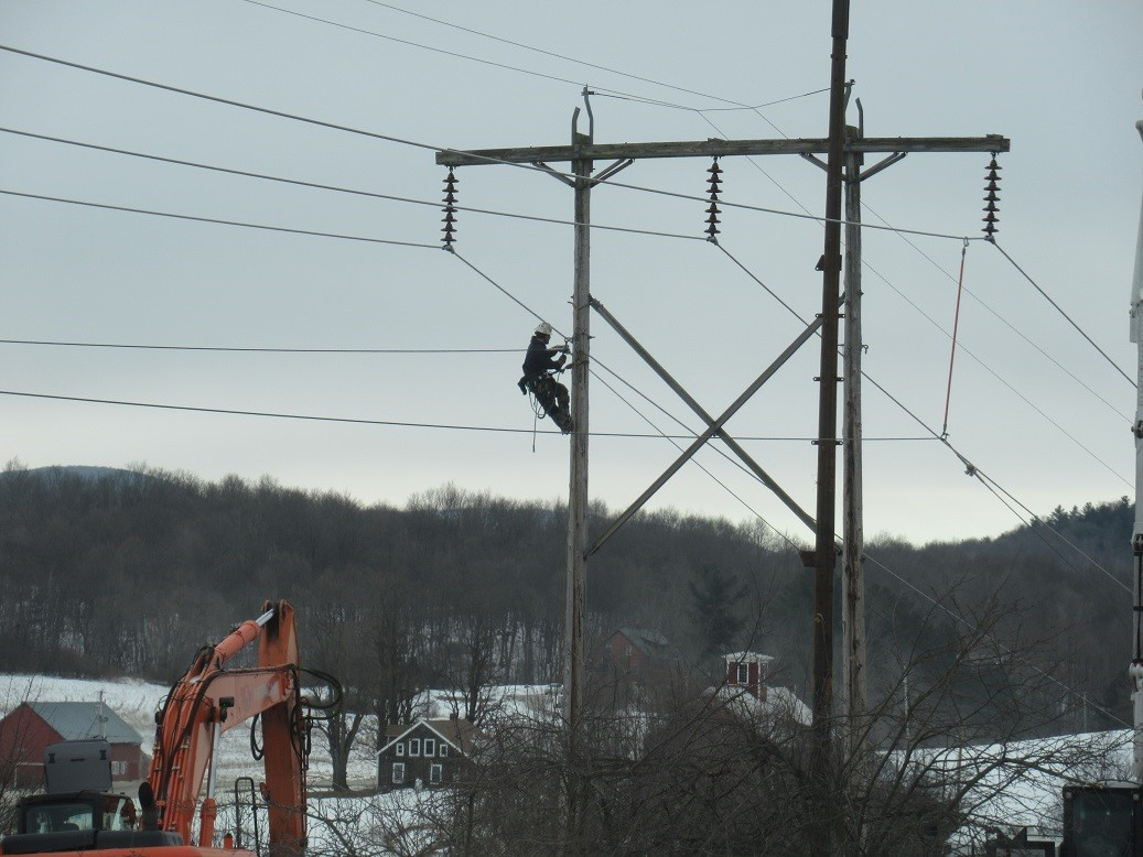 A VELCO employee working on a portion of our 740 miles of VT transmission line.