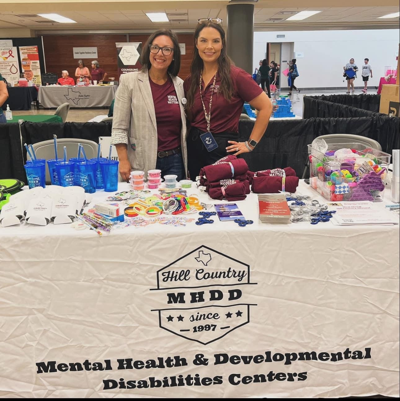 Hill Country MHDD staff handed out goodies and spoke with community members at the Annual Wellness Fair in Uvalde