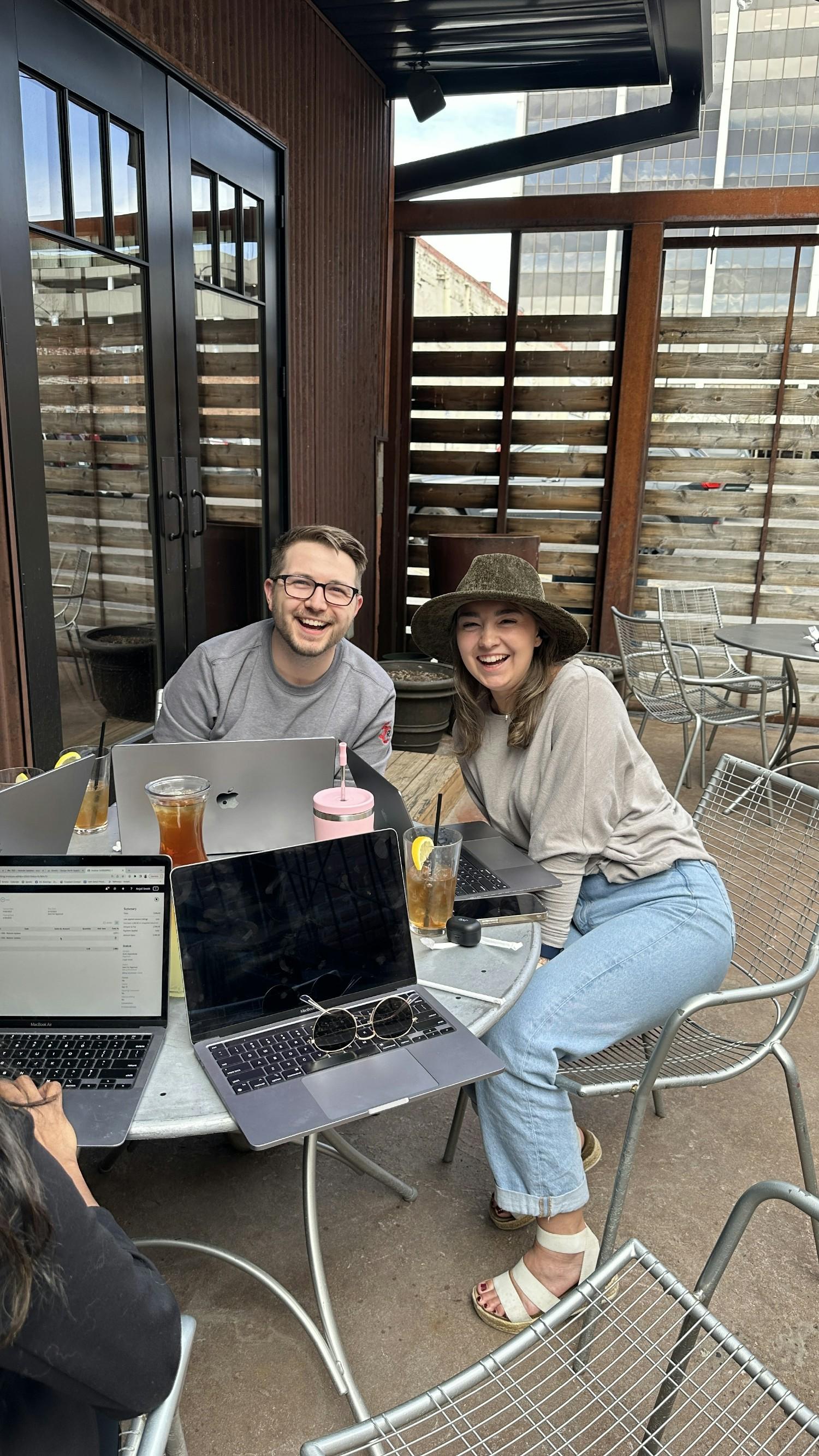 A patio work session to soak up some much-needed sun!