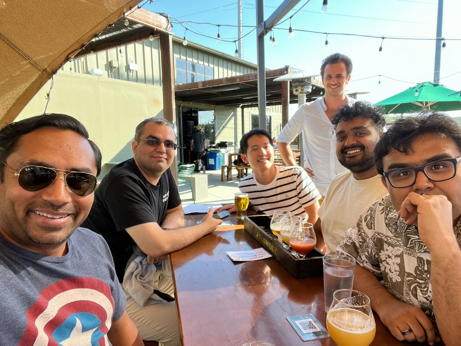 Enjoying happy hour with the engineering team.