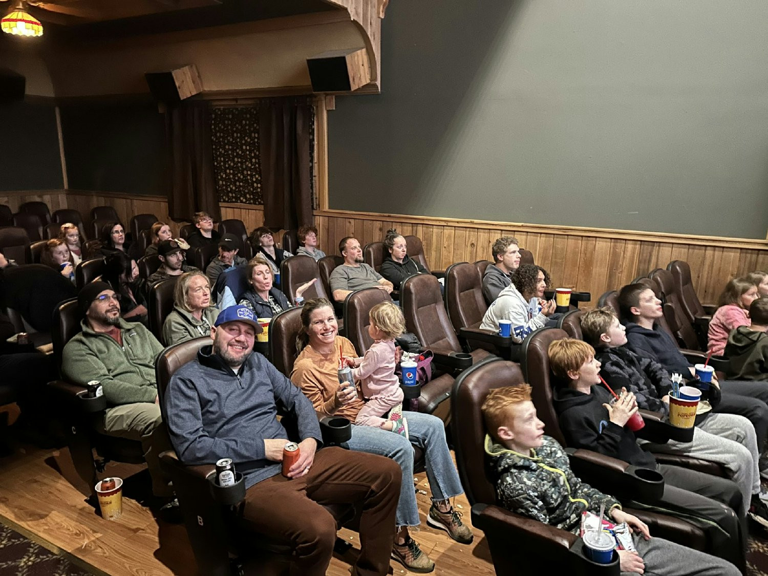 We rented out a small movie theatre to watch the Super Bowl with our families during our President's Club trip - 2/2024