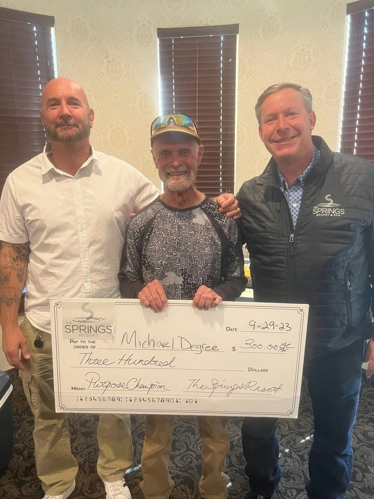 The Springs Resort celebrates our Monthly Purpose Champion, Mike Degree, 