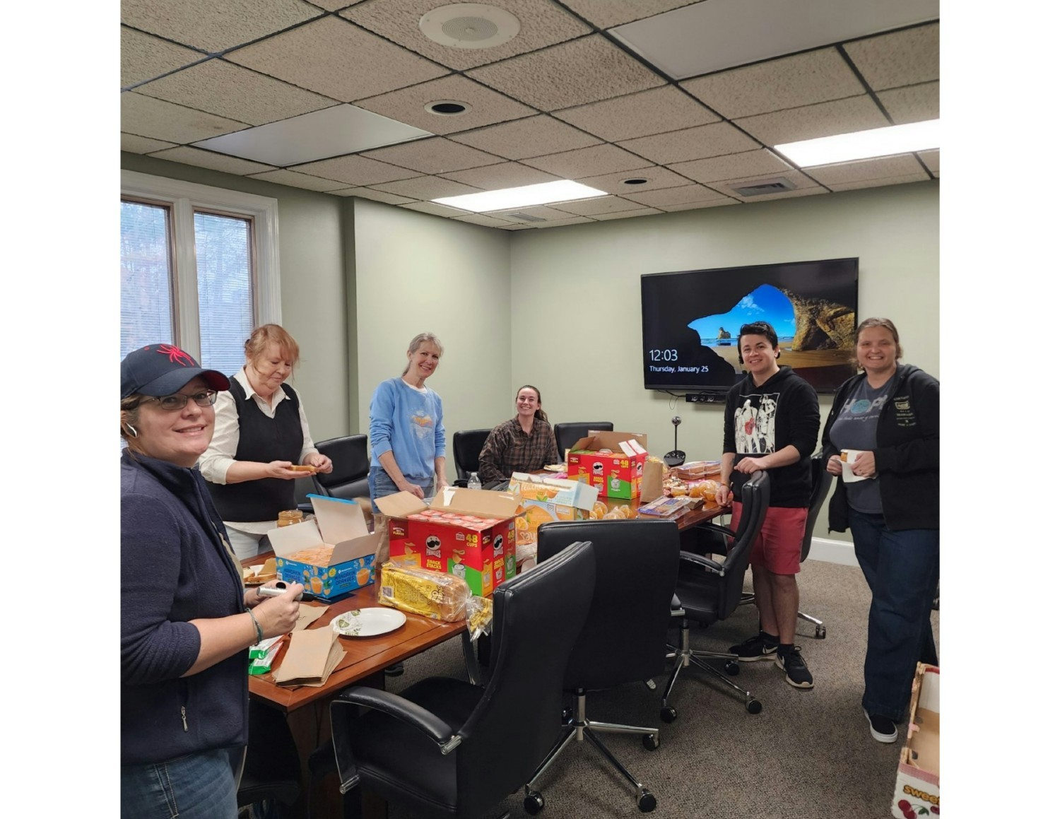 Local staff making sandwiches for the Blessing Warriors; a volunteer agency that provides food for Richmond homeless.