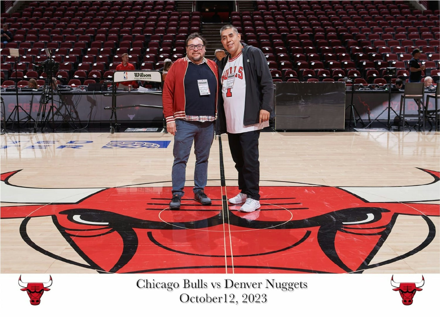 Joe S. and Joe P. enjoying Pioneer's Chicago Bulls season tickets