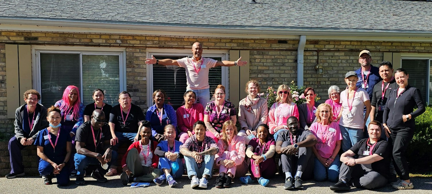 Champion Cares Madison location Pink out day of spirit week and breast cancer awareness!