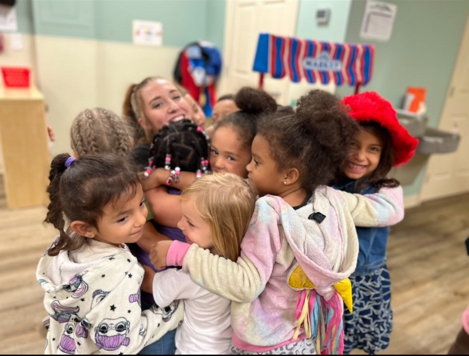 Group hugs: Our preschool is a place of warmth and friendship, where every child feels loved and included.