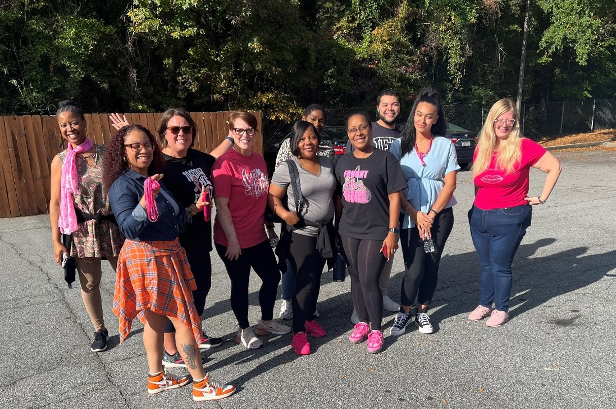 Walking in pink for a cause close to our hearts! NHC team raising funds for breast cancer research! #WalkForACure