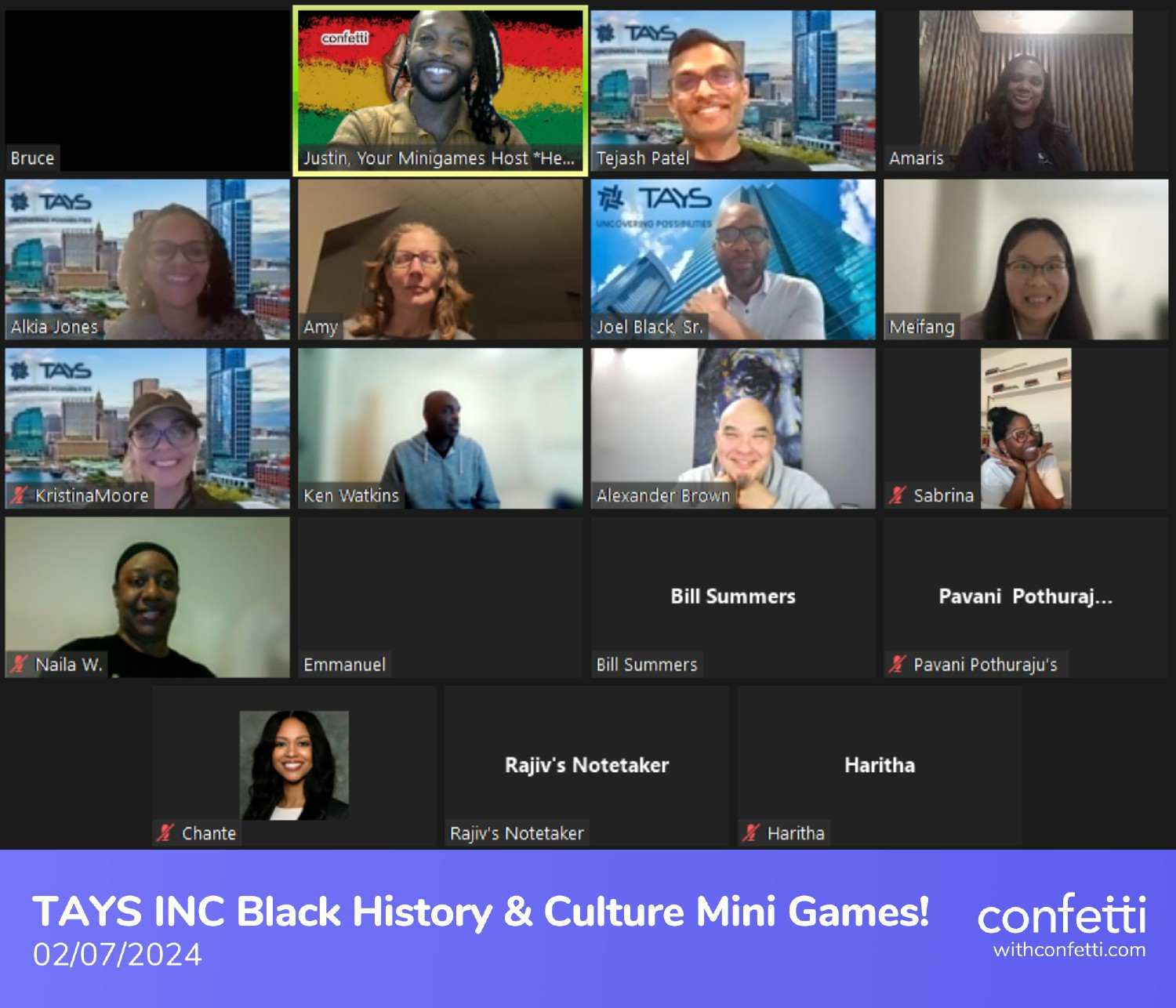We hosted a virtual game night event focused around black history music trivia for Black History month.