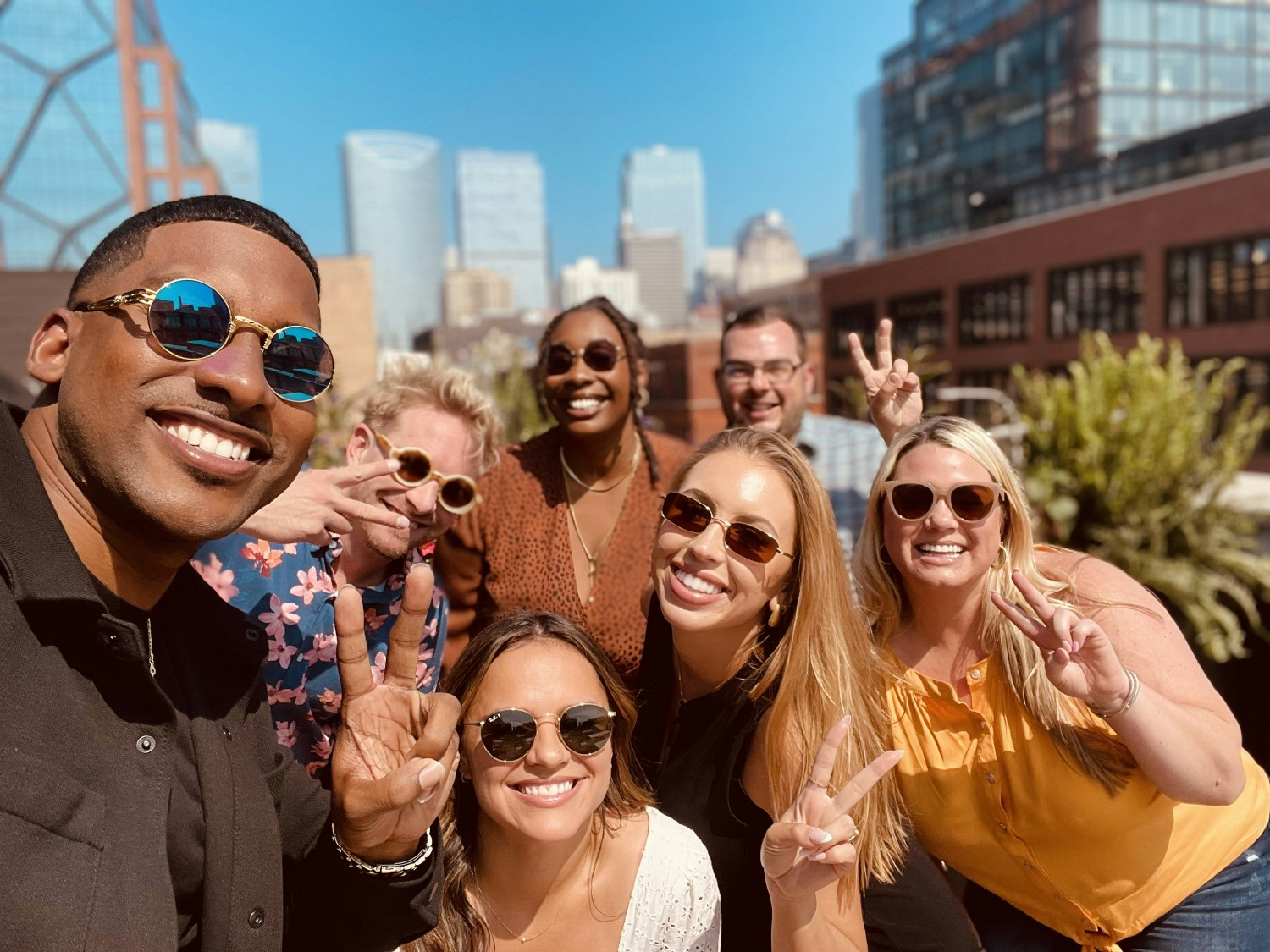 Our recruiters getting together for some team bonding and peace signs.