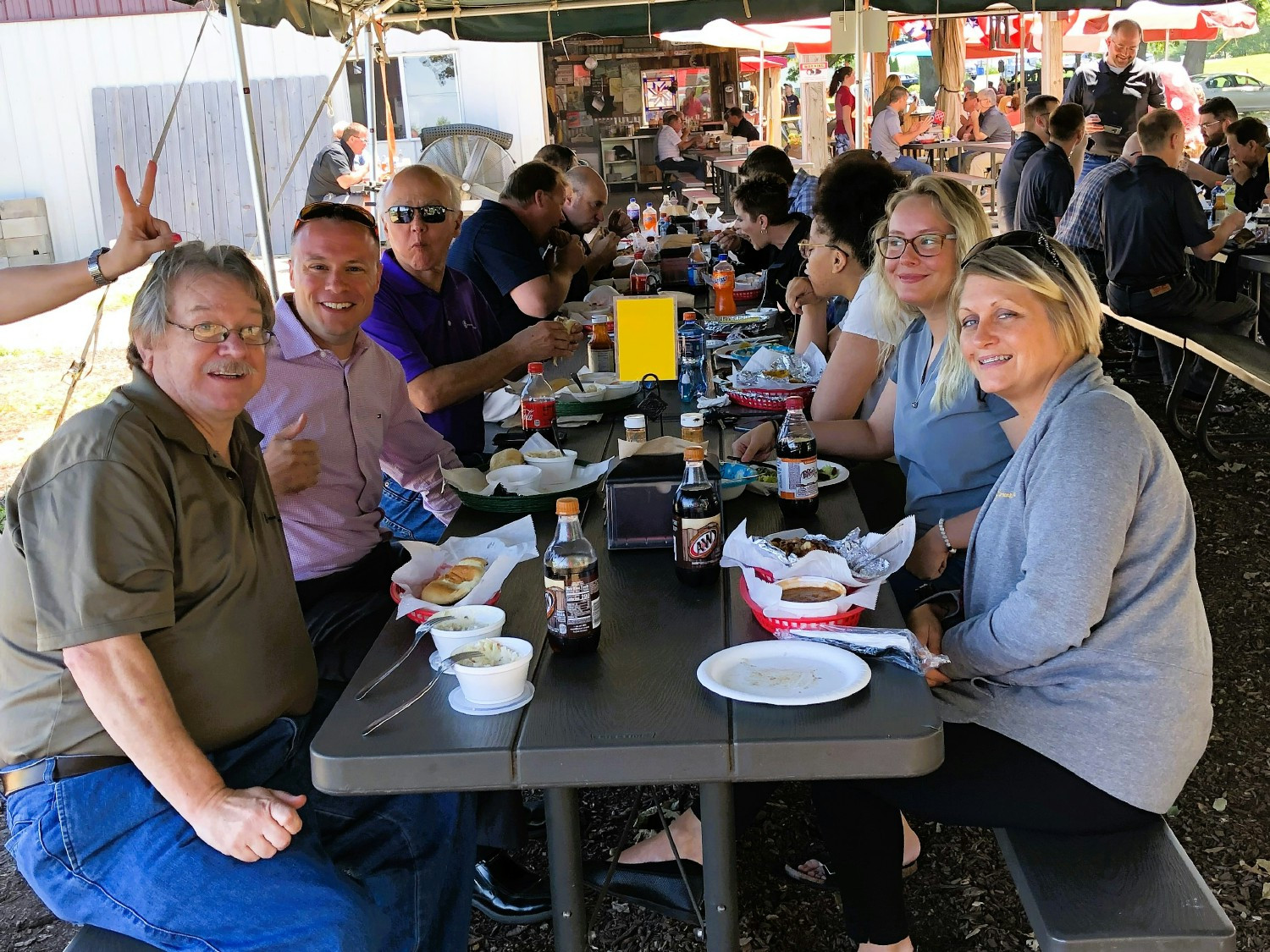 Summertime picnics at our favorite BBQ joint are always a good time.  