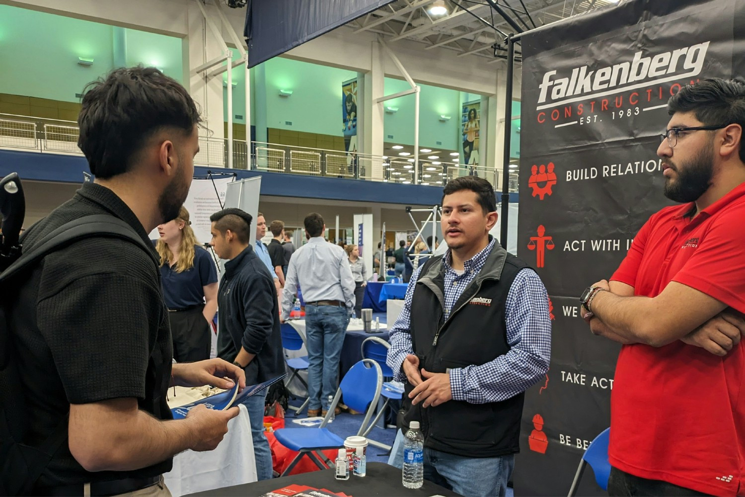 Jose and Andres proudly representing Falkenberg Construction at the UTA Engineering Career Fair.