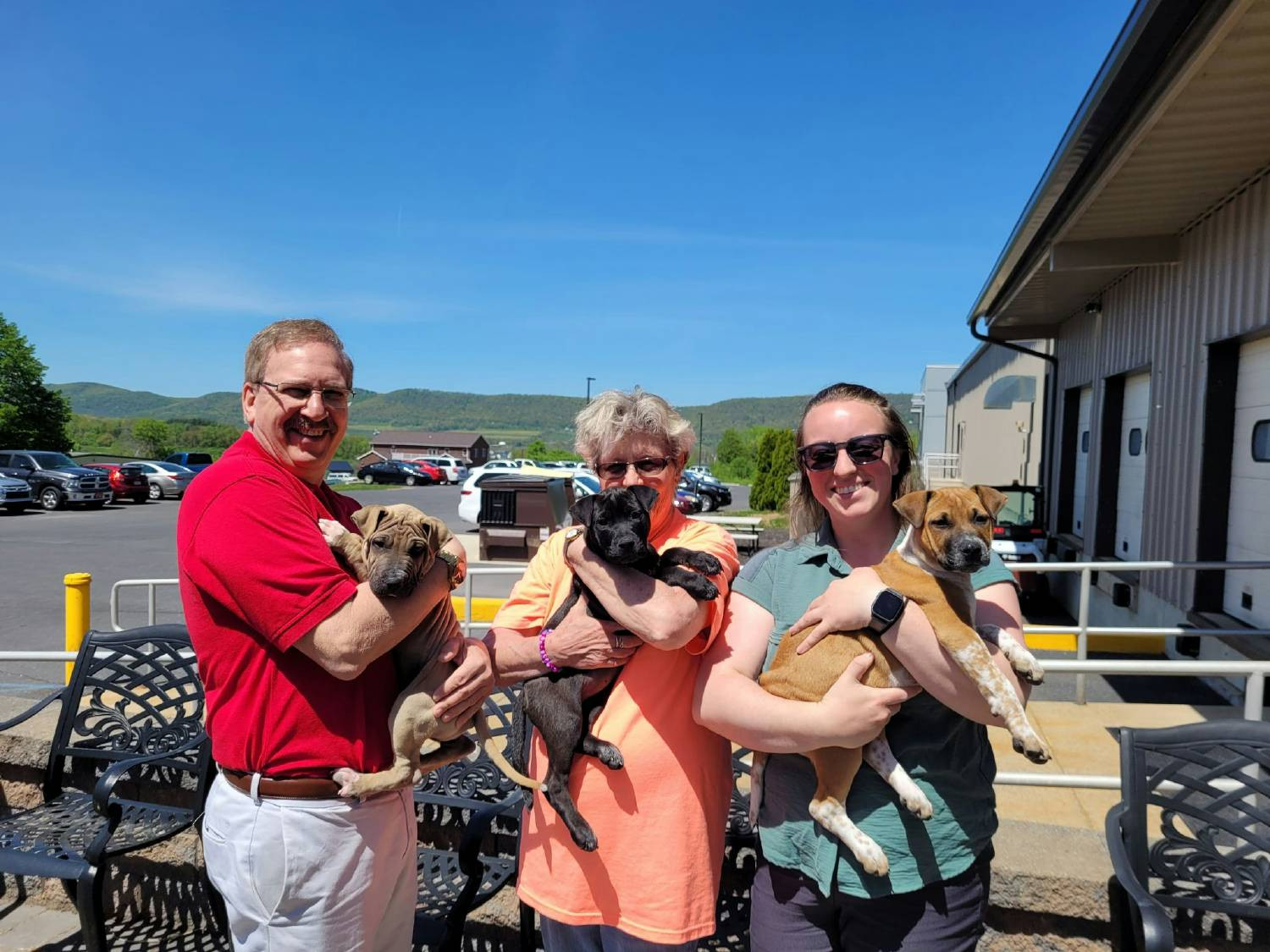 Because we were able to donate so much to the animal shelter, they brought puppies to visit!