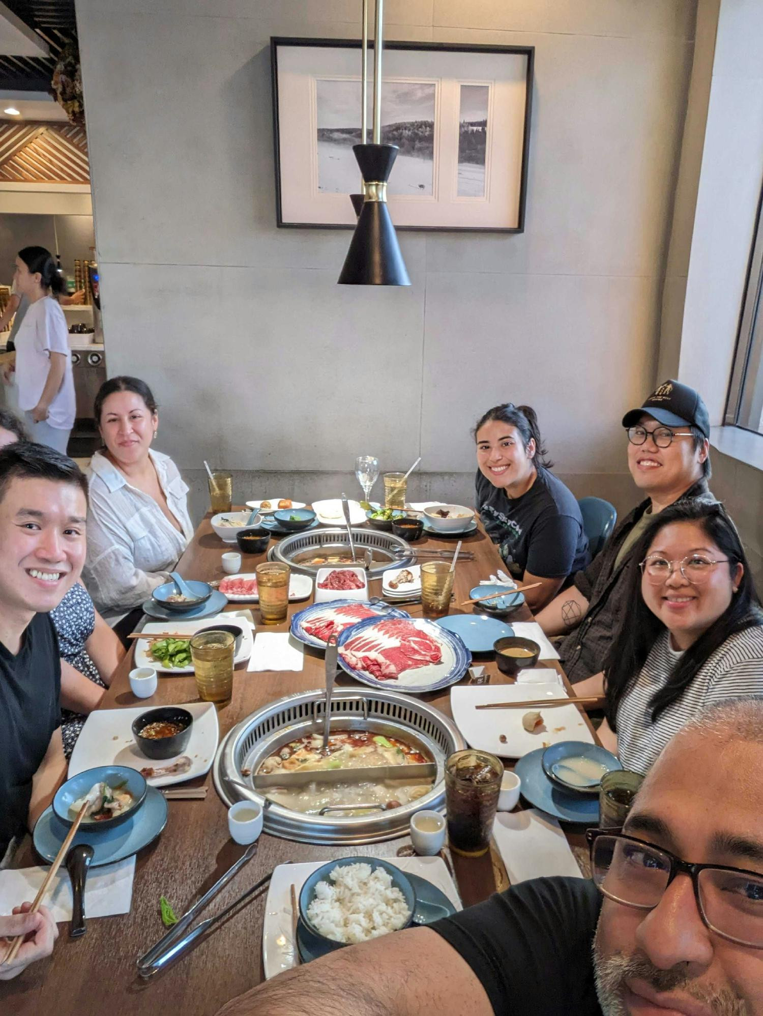 Our Houston squad enjoying a dinner and catching up