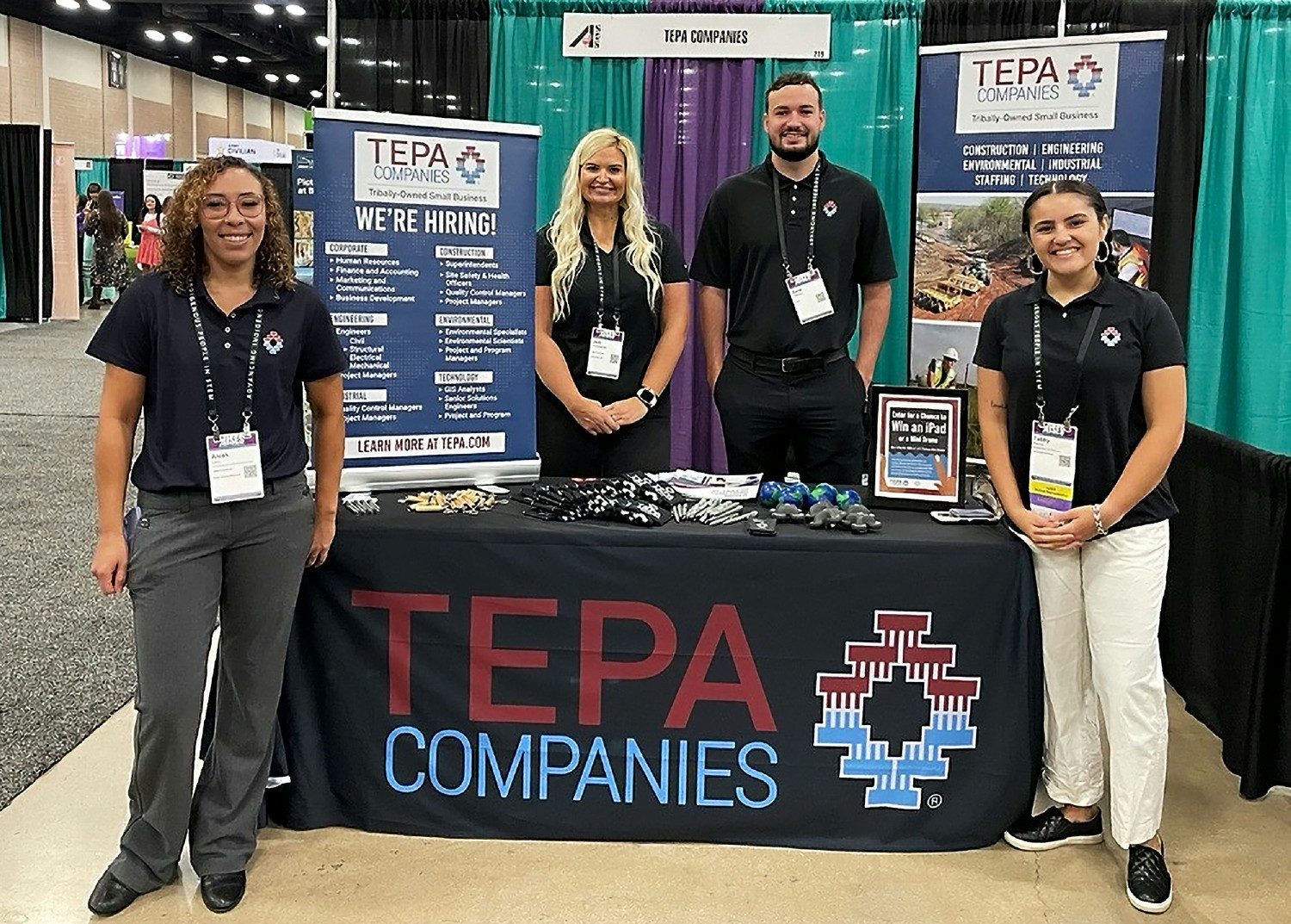 Tepa hosts a booth to promote STEM careers at the American Indian Science and Engineering Society (AISES) conference