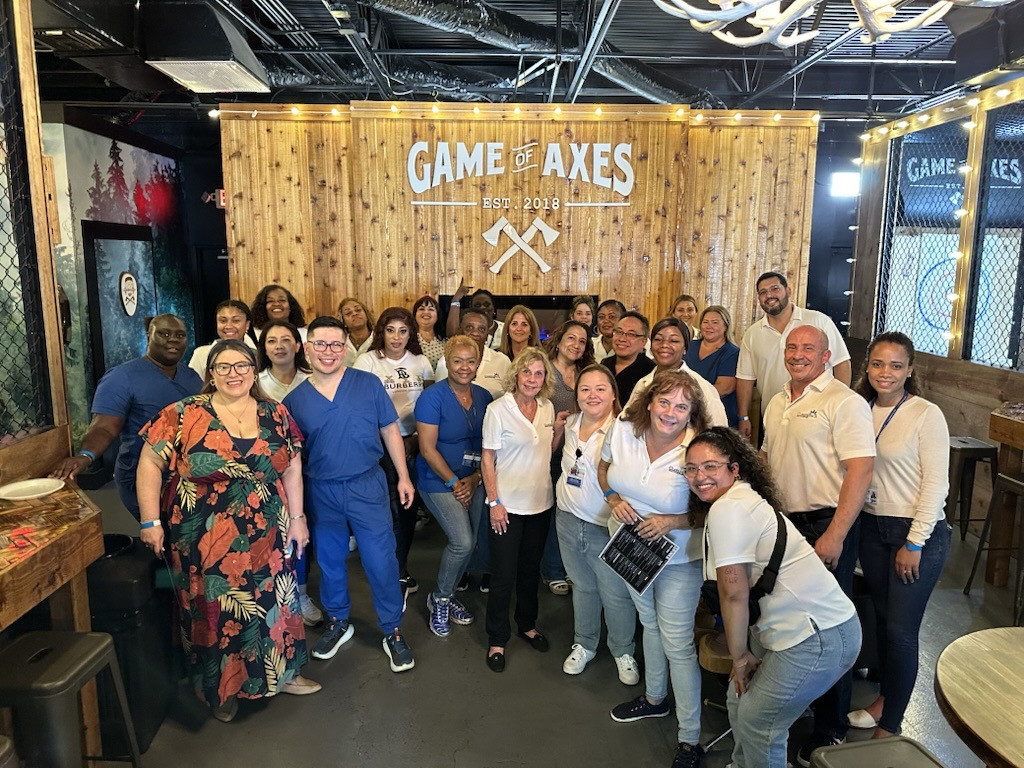 Employees hit the bullseye with an epic axe throwing adventure! 🎯🪓 #TeamBuilding #AxeCitingTimes”