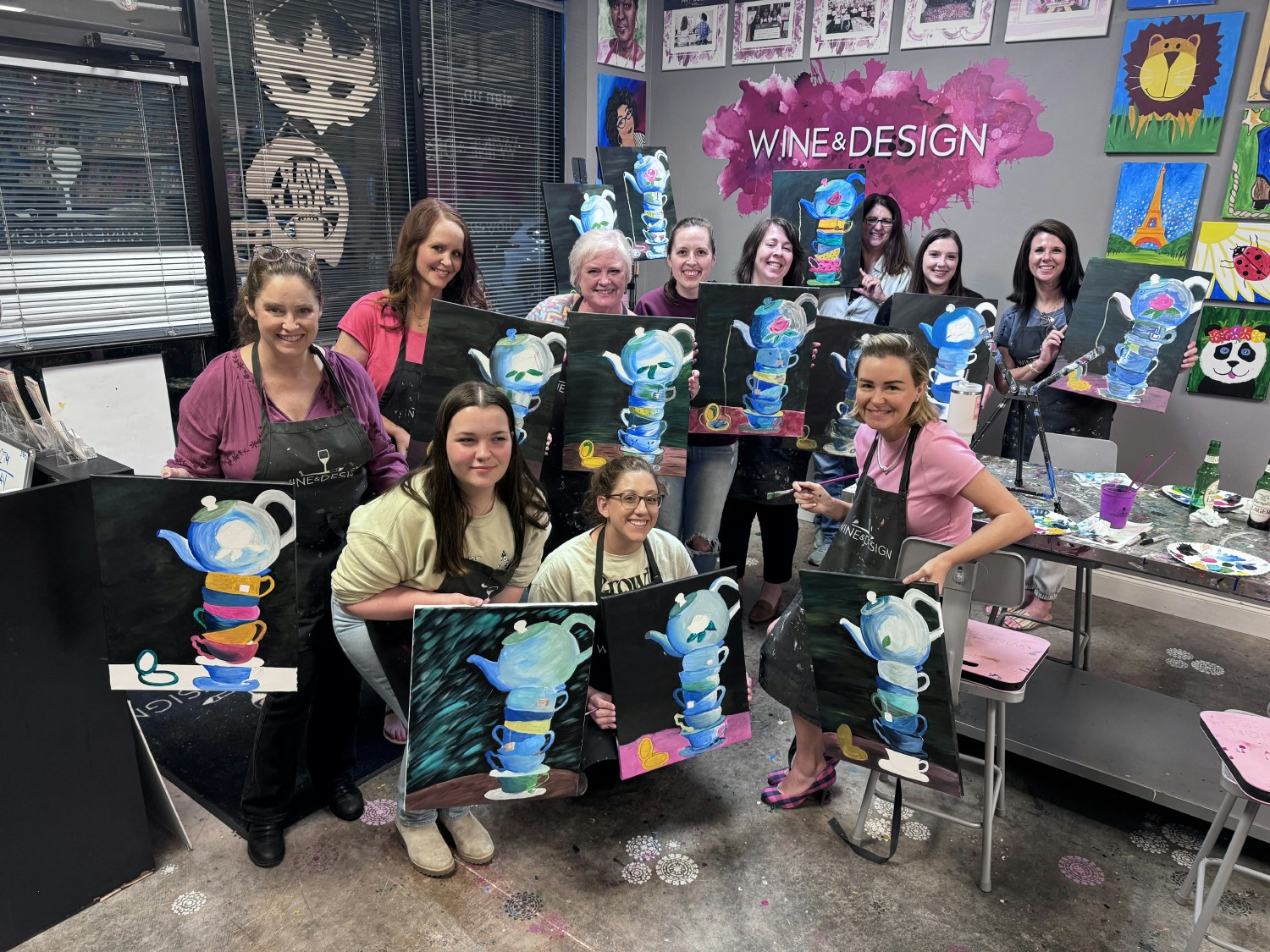 Company ladies night at the paint studio!