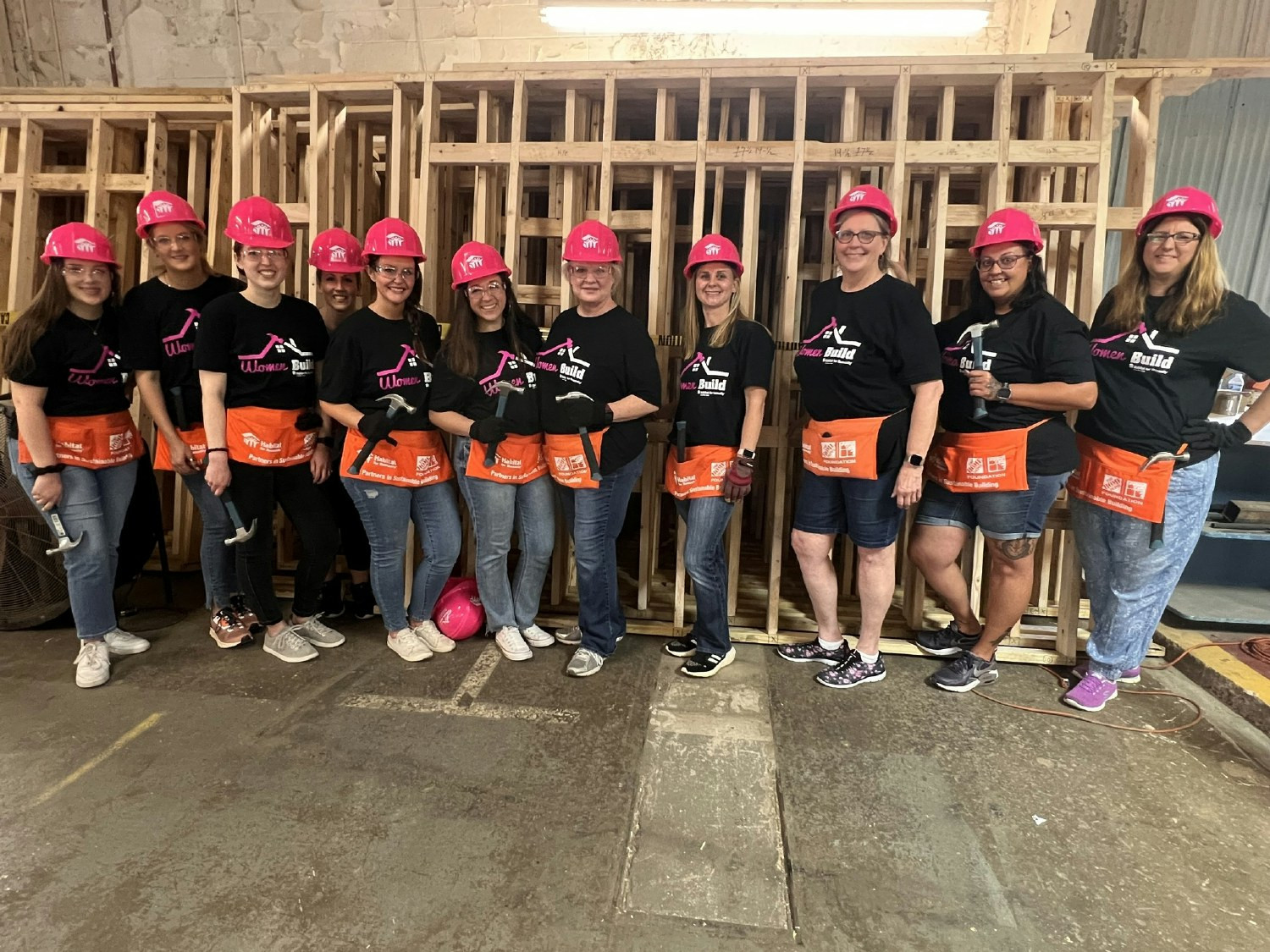 Ladies build event for Habitat for Humanity. 