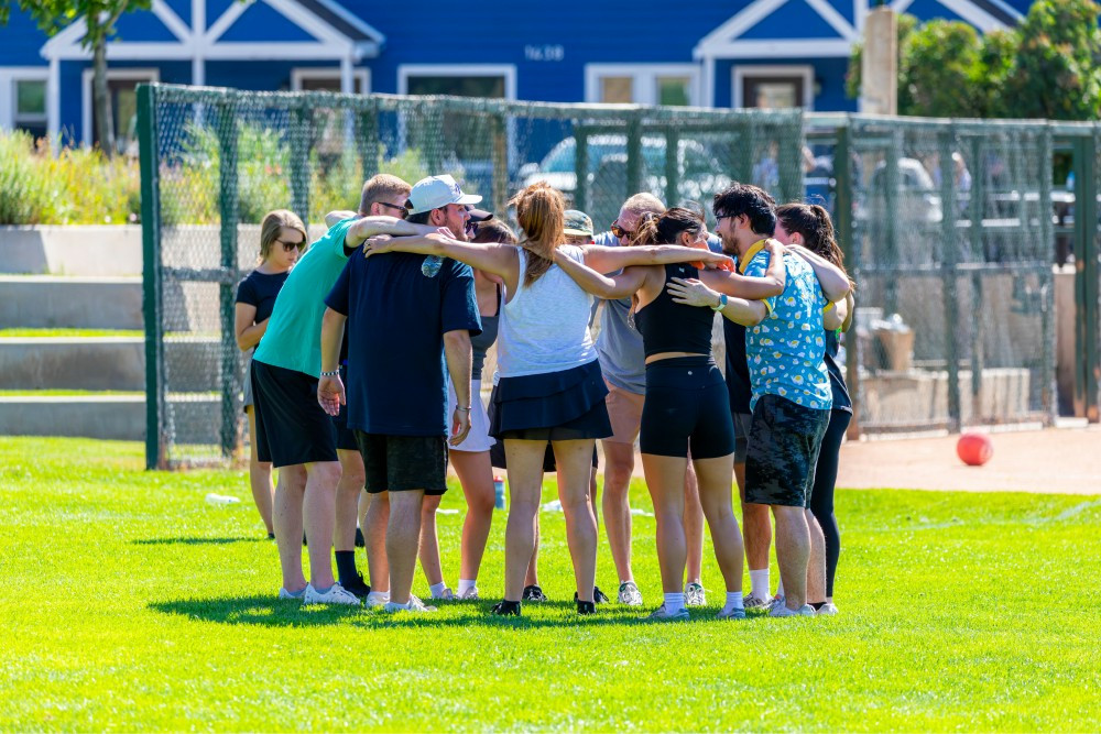 Outdoor activity huddle in Q3