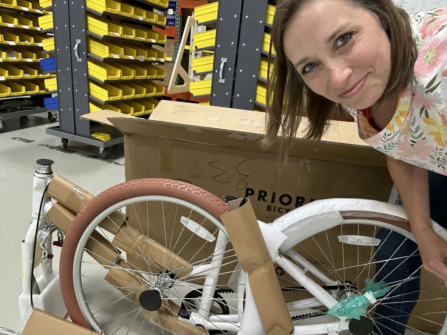 Mindy builds a bike for remote team members to use when visiting, making commuting to the office in Fremont easy and fun