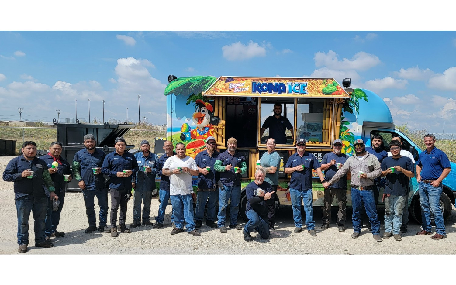 Cooling off with some sweet refreshments on a hot Texas day! We work hard and enjoy every moment together. 